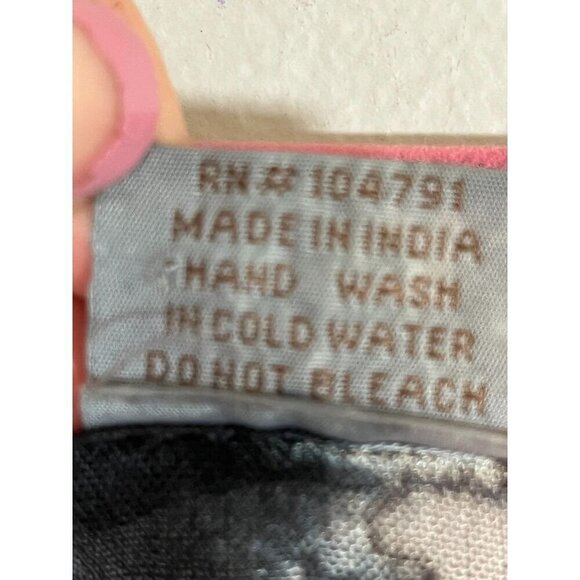 Tie Dye Floral Top M Brown Hi Lo Sequin Tassel Grunge Boho Biker Chic Funky 80s - Picture 10 of 13